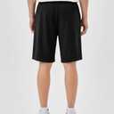 K-Swiss Men's Athletic Shorts with Zipper Pockets - Lightweight Gym Shorts with Drawstring for Running Workout Lounge Casual, Black, S