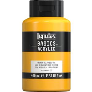 Liquitex BASICS Acrylic Paint, 400ml (13.5-oz) Bottle, Cadmium Yellow Deep Hue