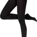 Women Ultra Soft 50 Denier Silky Tights Semi Opaque Solid Color Pantyhose High Waist Footed Stockings (Black)