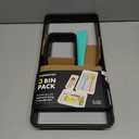 madesmart 2 Bin Drawer Organizer Set, Multi Purpose Storage for Utensils, Office & Bathroom, Organizer for Cutlery, Peeling Tools, Spatulas, Soft Grip Lining & Non Slip Feet, Carbon