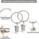 40 Pack Rings Curtain Clips Rustproof Metal Window Drapery Decorative Clips Vintage Heavy Duty Eyelet Curtain Rods Hangers Rings with Hooks, 1.25In Inner Diameter (Silver-Non Open)