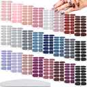 Maitys 336 Pieces 24 Sheets Nail Wraps Gel Nail Stickers Polish Strips Self Adhesive Seasonal Solid Color Decal Manicure Kits with File for Women Girls Holiday(Cute Style,Cute Color)
