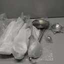 18/10 Stainless Steel Cooking Utensils Set with Holder, 7-Pieces All Metal Kitchen Utensils, 15 Long Kitchen Tools with Countertop Rotating Stand, Spatula, Ladle, Skimmer, Tunner, Pasta, Large Spoon