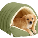 Cozy Monster Cat Bed Warm Enclosed Cat Bed Cave with Hooded Cover – Washable Cozy Plush Cats Tent for Indoor Cats & Small Dogs, Calming Winter Pet Nest(Green,L：22.4 * 14.6 * 11 in)