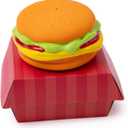Dog Toy - Hamburger Themed Design, Extremely Durable, Squeaky, Perfect Chew and Fetch Toy, Unique Burger Packaging