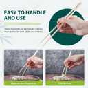 Soeos 50 Chopsticks Disposable Bulk - Natural Wooden Chopsticks & Bamboo Chopstick for Sushi, Takeout, Party - Smooth, Individually Wrapped Single-Use Chopstick (Approx.50 Pairs) (9 Inch)