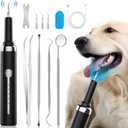 Plaque and Tartar Remover Kit for Dogs,Low Noise Waterproof Ultrasonic Tartar Remover for Pets,Adjustable 5 Modes of Cleaning Intensity (Black)
