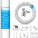 Inline Water Filter Kit for Refrigerator and Ice Maker,1/4" Quick Connect Post Carbon Filter Replacement for Reverse Osmosis System with Feed Water Valve,1/4" Water Line and Fittings