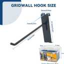 Alyoen Gridwall Hooks 6in, Black Grid Wall Panel Hangers, Metal Display Hooks for Grid Wall, Gridwall Accessories for Retail Garage Shop Home Display (30 Pack)