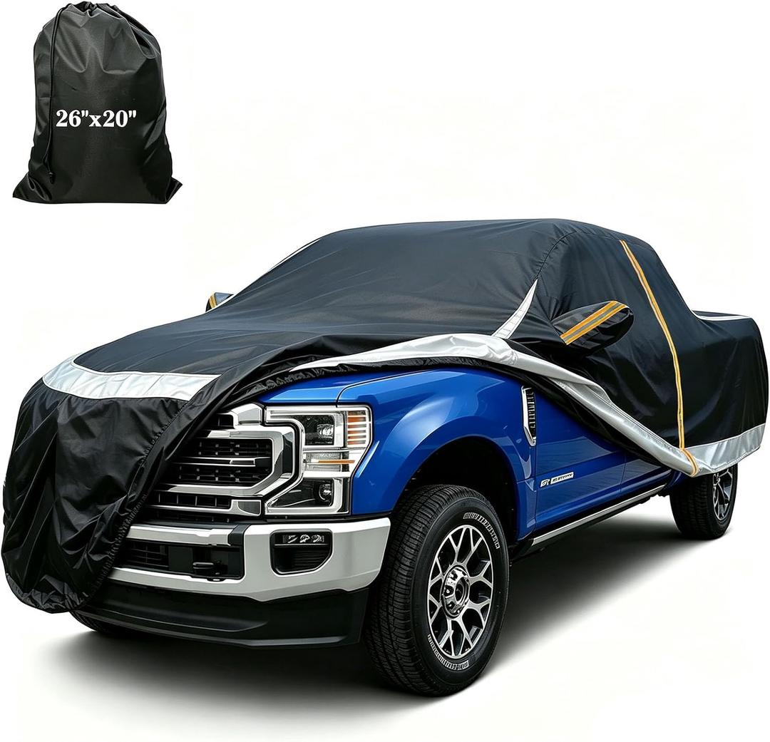 Truck Cover Waterproof All Weather, Full Outdoor Pickup Rain UV Protection and durable, Fit for Chevy Silverado ,Dodge Ram 1500, Ford F-250 F-350, Gmc Sierra ect(Fit Truck XXL-Length 255 to 267 inch)