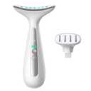 Facial and Neck Massager for Face, Neck & Eye - Skin Lifting & Firming - Wrinkle & Dark Circle Reducer - at Home Skin Care Face Sculpting Tool and Neck Massager-Dual Head- White