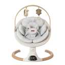 Baby Swings for Infants, Monamii Baby Swing, Bluetooth Infant Swing with Music Speaker, 5 Speeds and Remote Control, Indoor & Outdoor Use (Beige)