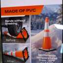 (2-Pack) SILARYO 28 Inch Traffic Cones | 330-Ft Caution Tape & 3 Attach-on Signs | Heavy-Duty Orange Traffic Cones | Tall & Large Traffic Safety Cones for Construction - PVC, Anti-Skid, -20°F to 130°F