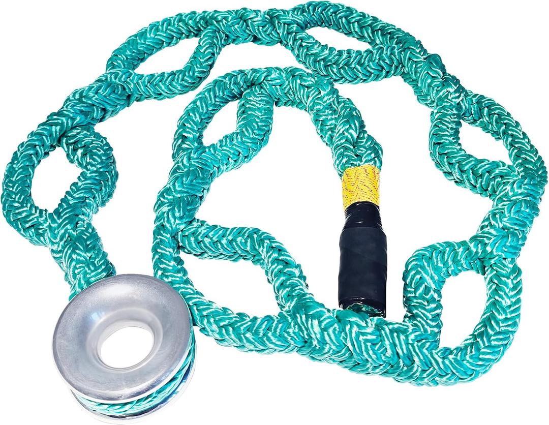 Ring Sling Rope 3/46' Arboart Rope Sling, 28mm Inner Diameter Aluminum Rigging Ring, 7-Hole Adjustable Rigging Block Sling, 6FT,14,600 lbs MBS