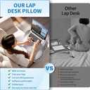 Laptop Pillow, Ergonomic Memory Foam Lap Desk Cushion Soft Reading Gaming Pillow for Lap with Knitting Side Pocket for Casual Living Reading, Working, Gaming, Writing in Bed Couch Floor