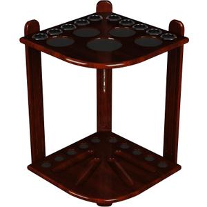 ISZY Billiards Pool Stick Holder - Cue Rack Only - Wood Stand Holds 8/10 Billiard Sticks, a Full Set of Balls & Includes 4 Score Counters - Pool Accessories (Mahogany-Hold10 Sticks)