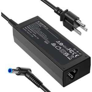 Compatible with HP Laptop Charger 65W 45W Computer Smart Blue Tip Power Adapter