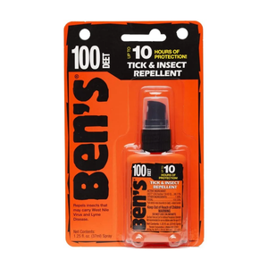 Ben’s 100% DEET Tick & Insect Repellent 1.25 oz. Pump Spray – 100 Percent DEET Bug Spray Travel Size Best Insect Repellent Last 10 Hours Repels Mosquitoes, Ticks, Black Flies, Chiggers, Midges, & More