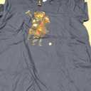 Cool Teddy Bear Playing Horse Polo Game Illustration Graphic T-Shirt (Blue, L)