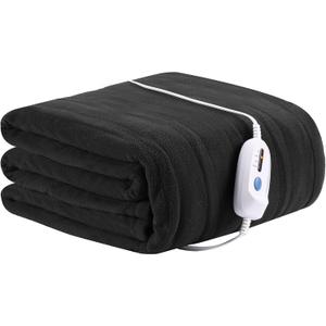 Heated Electric Blanket 72'' x 84'' Full Size Soft Heated Blanket with 4 Levels of Heat  10 Hour Auto Off, Machine Washable, Iron Grey (03-dark Grey)