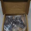 Small Caster Wheels 1 Inch, Low Profile 360 Degree Swivel Casters Set of 4, Little Rubber Base Rolling Plate Caster Wheels for Small Furniture(2 with Brakes & 2 Without),No Noise