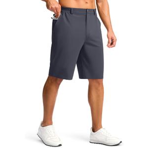 G Gradual Casual Shorts for Men 11" Lightweight Men's Golf Shorts Stretch with 3 Pockets Quick Dry Summer Breathable Shorts (Charcoal)