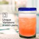 Cobalt Blue Rim 14 oz Drinking Glasses (set of 6), Recycled Glass, Lead-free, Toxin-Free (Drinking)