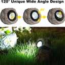 Candieslife Solar Garden Rock Lights Outdoor - IP65 LED Waterproof Solar Spotlight, Solar Powered Landscape Lights Decorative Garden Stone Light for Pathway, Walkway, Yard, Patio (4 Pack)
