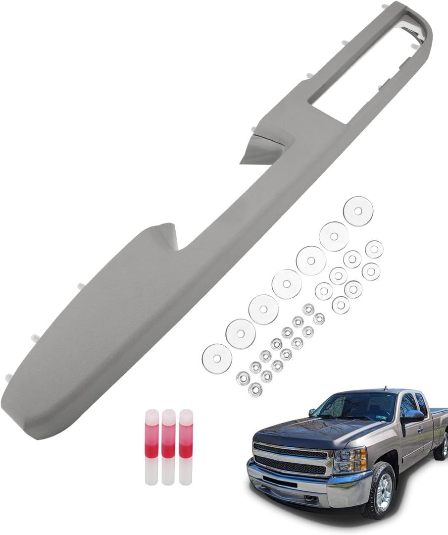926740 Driver Armrest Repair Kit, Compatible with 2010-2014 Chevy Silverado Suburban Tahoe Avalanche, GMC Yukon Sierra 1500 2500 3500, with Door Release Handle Above Armrest(27 inch), Complete Armrest (Gray Front Left Side, Gray)