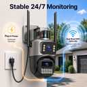Outdoor Camera, Plug-in Security Camera Outdoor, Dual Lens PTZ 6MP, 6X Digital Zoom, Auto Tracking, Color Night Vision, 5G/2.4G Dual-Band WiFi, 2-Way Audio, IP66 Waterproof