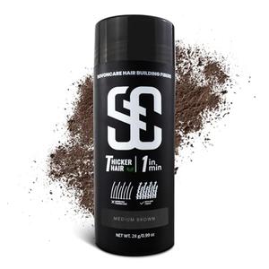 SOVONCARE Hair Fibers for Thinning Hair Medium Brown, Hair Building Fibers for Bald Spots Undetectable & Natural, Conceals Hair Loss Fill In Fine Hair Powder Hair Thicker Instantly for Women & Men 28g
