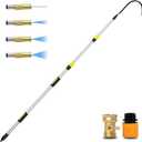 24FT Reach Gutter Cleaning Tools from The Ground, 16FT Long Reach Gutter Cleaner Wand with Hose Attachment, Telescoping Rain Gutter Cleaning Tool for Debris