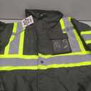 JKSafety Hi-Vis Winter Safety Bomber Jacket for men and women | Winter Safety Jacket Durable and Waterproof | Construction Work Jacket for Winter | Cold Weather PPE | ANSI Compliant (116-Black M)