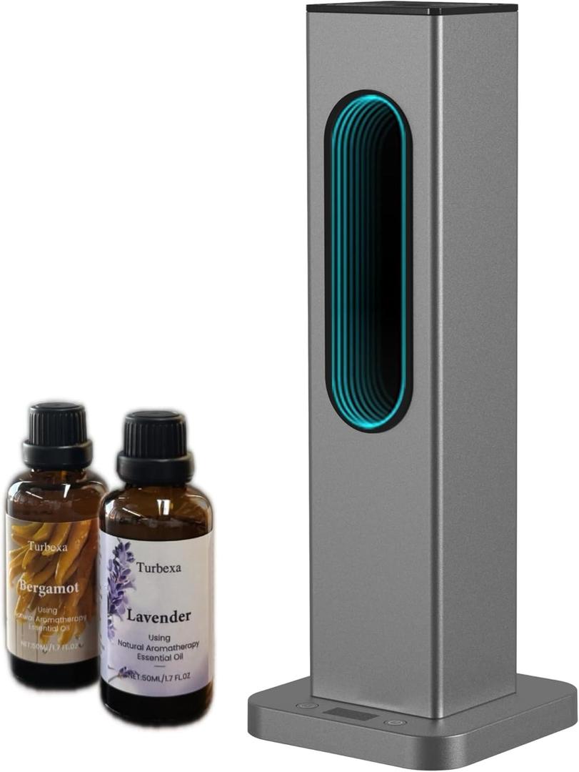 Waterless Diffusers for Home,Large Room with APP WiFi Control,Essential Oil Scent Diffuser Covers 2512 Sq Ft,Protable Rehargeable Diffuser 10000mA,Includ Bergaomt,Lavender Oils(Black)
