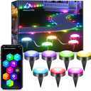 sasecgo Outdoor Ground Lights, 32.8 ft Outdoor Lights, 16 Million Colors Changing, with Alexa, Google Assistant IP65 Waterproof for Patio, Halloween, Christmas, Party