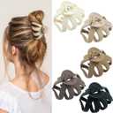 5 Pcs Hair Claw Clips for Women, 2.8" Medium Non-Slip Octopus Jumbo Hair Accessories (Multi-colors)