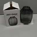 Black Grey Glass Vase for Flowers,Dark Grey Bud Tall Glass Vases,H-8.0" Simple Striped Design for Home Floor Decor,Farmhouse Decor, Centerpiece Coffee Table Decorations