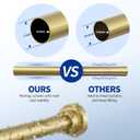 Mcrbeay Shower Curtain Rod, 1" Diameter Heavy Duty Tension Shower Rod, Non Slip Adjustable 28-74 inch No Drilling Shower Curtain Rods Spring Tension For Bathroom, Shower Stall, No Rust, Chrome Gold