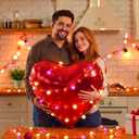 ROCEEI 4 Pack Heart String Lights, 39.2 Ft LED Fairy Lights, Battery Operated Romantic Hanging Light for Bedroom, Wall, Window, Wedding, Party Decor(Plastic,30 Bulbs,Mixed Colors)