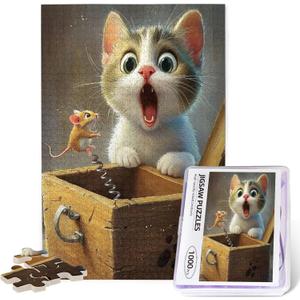 Cat Jigsaw Puzzles 1000 Pieces for AdultsMouse Puzzles 1000 PiecesFunny Animal Fantasy PuzzleCat Puzzles for Indoor and Challenge Puzzle Gift for Game Nights