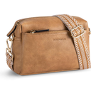 BOSTANTEN Small Crossbody Purse for Women Triple Zip Cell Phone Leather Handbag with Colored Shoulder Strap