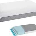 Firm Adjustable Thin Memory Foam Pillow-16 Heights from 0.75 to 4.5in, Cooling Cervical Pillow for Neck Pain Relief, CertiPUR-US Neck Support Pillow for Side/Back/Stomach Sleepers,Removable Cover (White-1 Pack)