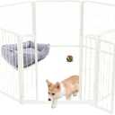 FXW Homeplus Unleashed Indoor Dog Playpen - Stress-Free and Safe Play, Heavy Duty 24 Inch 8 Wire Panels Dog Pen for Puppy and Small Dogs, WhitePatented