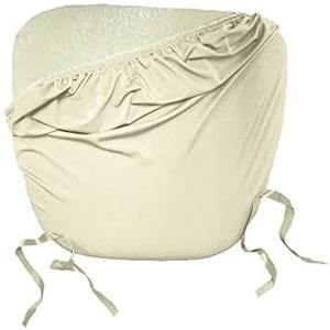LA Linen Spandex Chiavari Chair Cushion Cover (4 Pack), Ivory, Solid 