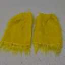 Fuzzy Leg Warmer Winter Fluffy Leg Warmers Boot Covers Mardi Gras Y2k Cosplay New Year Rave Outfit for Women (11.8 in, Yellow)