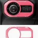 Savadicar Pink Interior Accessories - Headlight Switch Trim for 2018-Present Jeep Wrangler JL JLU 4XE & Gladiator JT - Solid Color Interior Decor Upgrade Option, 1-Piece