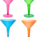 Party Essentials Hard Plastic Two Piece 8-Ounce Martini Glasses, Assorted Neon, 12 Count