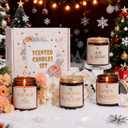 28oz Scented Candles Set, 4Pack Floral Chirstmas Halloween Candles 7oz Candle, Birthday Gifts for Women Long Lasting Soy Wax Candle Non Toxic for Home Decor Aromatherapy, Rose/Lemon/Gardenia/Lilac