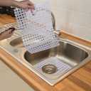 2Pack Kitchen Sink Mat for Stainless Steel/Ceramic Sinks, PVC Eco-friendly Protectors for Bottom of Kitchen Sink, Adjustable, Fast Draining, Dots Design, 11.8x15.7 (Clear)
