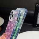 Compatible with iPhone 13 Pro Case, Cute Bow Pattern Gradient Bling Sparkly Aesthetic Transparent Shockproof Slim Durable TPU Phone Case for Women Girls - Blue